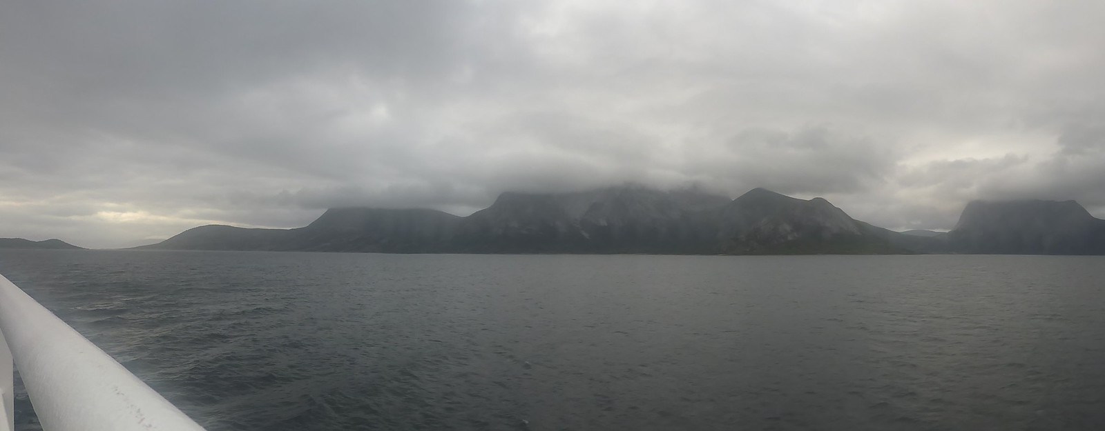 The panorama of mountains from the ferry