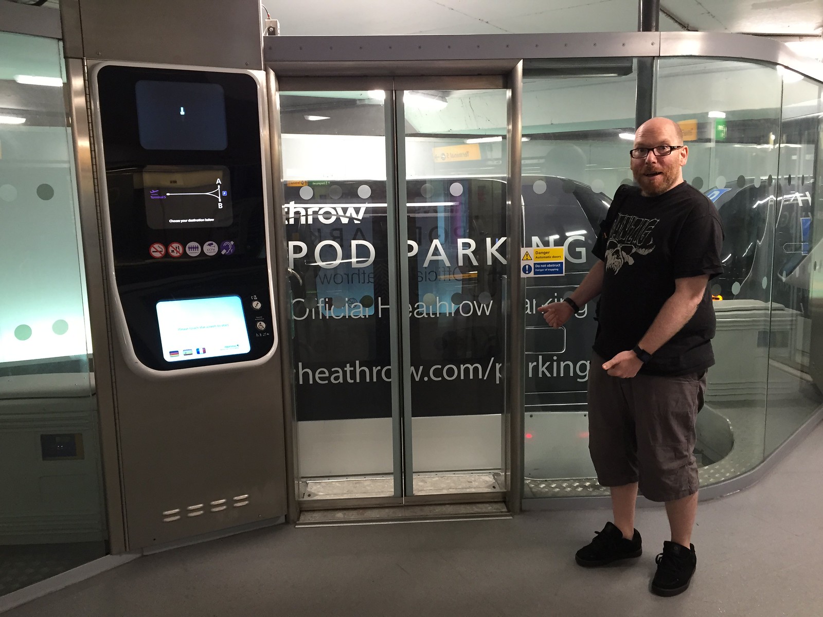 At the pod station